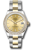 Rolex Steel and Yellow Gold Datejust 31 Watch - Diamond Bezel - Champagne Index Dial - Oyster Bracelet - 278383RBR chio
