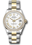 Rolex Steel and Yellow Gold Datejust 31 Watch - Diamond Bezel - White Roman Dial - Oyster Bracelet - 278383RBR wro