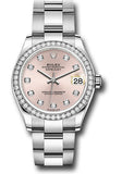 Rolex Steel and White Gold Datejust 31 Watch - Diamond Bezel - Pink Diamond Dial - Oyster Bracelet - 278384RBR pdo