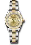 Rolex Steel and Yellow Gold Rolesor Lady-Datejust 28 Watch - Domed Bezel - Champagne Index Dial - Oyster Bracelet - 279163 chio
