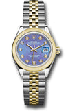 Rolex Steel and Yellow Gold Rolesor Lady-Datejust 28 Watch - Domed Bezel - Lavender Diamond Dial - Jubilee Bracelet - 279163 ldj