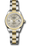Rolex Steel and Yellow Gold Rolesor Lady-Datejust 28 Watch - Domed Bezel - Silver Diamond Star Dial - Oyster Bracelet - 279163 s9dix8do