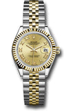 Rolex Steel and Yellow Gold Rolesor Lady-Datejust 28 Watch - Fluted Bezel - Champagne Roman Dial - Jubilee Bracelet - 279173 chrj