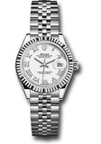 Rolex Steel and White Gold Rolesor Lady-Datejust 28 Watch - Fluted Bezel - White Roman Dial - Jubilee Bracelet - 279174 wrj