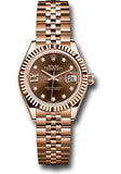 Rolex Everose Gold Lady-Datejust 28 Watch - Fluted Bezel - Chocolate Diamond Star Dial - Jubilee Bracelet - 279175 cho9dix8dj