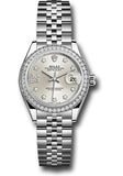 Rolex Steel and White Gold Rolesor Lady-Datejust 28 Watch - 44 Diamond Bezel - Silver Diamond Star Dial - Jubilee Bracelet - 279384RBR s9dix8dj