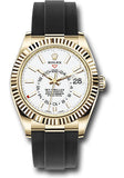 Rolex Yellow Gold Sky-Dweller Watch - White Index Dial - Oysterflex Bracelet - 2020 Release - 326238 wi
