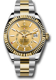 Rolex Yellow Rolesor Sky-Dweller Watch - Champagne Index Dial - Oyster Bracelet - 326933 ch