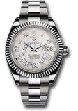 Rolex White Gold Sky-Dweller Watch - Ivory Satin Finish Roman Dial - Oyster Bracelet - 326939 iv