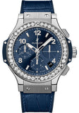 Hublot Big Bang Steel Blue Diamonds Watch - 41 mm - Blue Dial-341.SX.7170.LR.1204