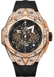 Hublot Big Bang Sang Bleu II King Gold Pave Watch - 45 mm - Black Dial-418.OX.1108.RX.1604.MXM20