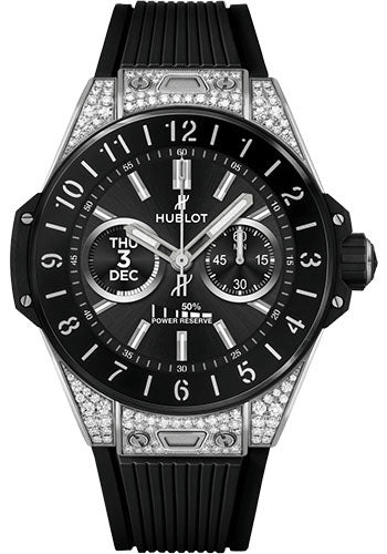 Hublot Big Bang e Titanium Diamonds Watch - 42 mm - Digital Hublot Dial - Black Rubber Strap-440.NX.1106.RX.1704