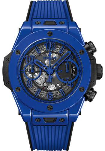Hublot Big Bang Unico Blue Magic Watch - 42 mm - Blue And Black Skeleton Dial - Black and Blue Rubber Strap-441.ES.5119.RX