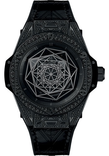 Hublot Big Bang Sang Bleu All Black Pave Watch-465.CS.1114.VR.1700.MXM18