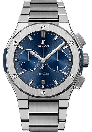 Hublot Classic Fusion Blue Chronograph Titanium Bracelet Watch-520.NX.7170.NX