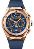 Hublot Classic Fusion Aerofusion Chronograph Orlinski King Gold Blue Watch - 45 mm - Sapphire Crystal Dial - Blue Smooth Rubber Strap Limited Edition of 200-525.OX.5180.RX.ORL21