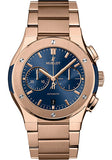 Hublot Classic Fusion Blue Chronograph King Gold Bracelet Watch - 42 mm - Blue Dial-540.OX.7180.OX