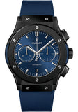 Hublot Classic Fusion Ceramic Blue Chronograph Watch - 42 mm - Blue Dial - Blue Lined Rubber Strap-541.CM.7170.RX