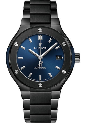 Hublot Classic Fusion Ceramic Blue Bracelet Watch - 38 mm - Blue Dial-568.CM.7170.CM
