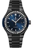 Hublot Classic Fusion Ceramic Blue Bracelet Diamonds Watch - 33 mm - Blue Dial-585.CM.7170.CM.1204