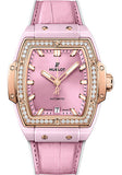 Hublot Spirit Of Big Bang Pink Ceramic King Gold Diamonds Watch - 39 mm - Pink Dial-665.RO.891P.LR.1204