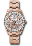 Rolex Everose Gold Datejust Pearlmaster 34 Watch - 32 Diamond Bezel - Goldust Dream Roman Dial - 81285 gdddrp