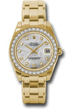 Rolex Yellow Gold Datejust Pearlmaster 34 Watch - 34 Diamond Bezel - White Mother-Of-Pearl Diamond Dial - 81298 md