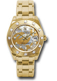 Rolex Yellow Gold Datejust Pearlmaster 34 Watch - 12 Diamond Bezel - Goldust Dream Mother-Of-Pearl Diamond Dial - 81318 gdd