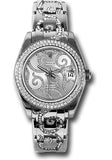 Rolex White Gold Datejust Pearlmaster 34 Watch - 116 Diamond Bezel - Rhodium Arabesque Diamond Dial - 81339 arabesque