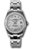 Rolex White Gold Datejust Pearlmaster 34 Watch - 116 Diamond Bezel - Mother-Of-Pearl Diamond Dial - 81339 md