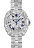 Cartier Cle De Cartier Watch - 35 mm White Gold Diamond Case - Diamond Bezel - Silver Diamond Dial - Diamond Bracelet - HPI00981