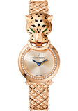 Cartier La Panthere Watch - 23.6 mm Pink Gold Diamond Case - Pink Dial - Pink Gold Bracelet - HPI01381