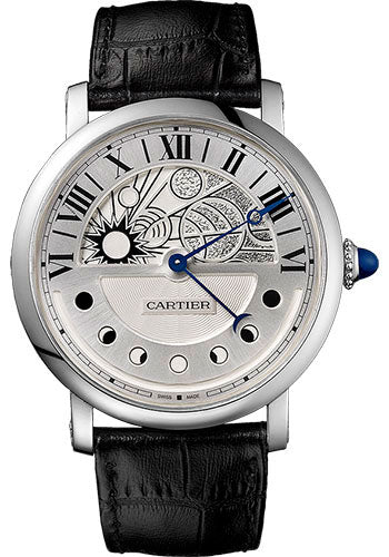 Cartier Rotonde de Cartier Day Night Retrograde Moon Phases Watch - 43.5 mm White Gold Case - W1556244