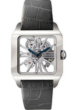 Cartier Santos-Dumont Watch - Large White Gold Case - Nickel Silver Dial - Alligator Strap - W2020033