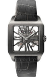 Cartier Santos-Dumont Watch - 38.7 mm Titanium Case - Satin Brushed Dial - Black Alligator Strap - W2020052