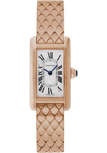 Cartier Tank Americaine Small Model Watch - 19 x 34.8 mm Pink Gold Case - W2620031