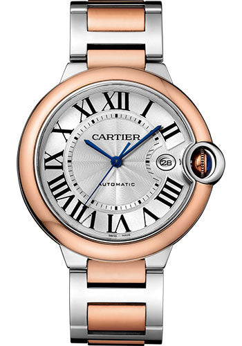 Cartier Ballon Bleu de Cartier Watch - 42 mm Steel Case - Pink Gold Bezel - Pink Gold And Steel Bracelet - W2BB0004