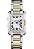 Cartier Tank Anglaise Watch - 30.2 x 22.7 mm Steel Case - Silver Dial - Yellow Gold And Steel Bracelet - W5310046