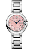 Cartier Ballon Bleu De Cartier Watch - 28.6 mm Steel Diamond Case - Diamond Bezel - Pink Dial - W6920038