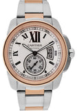 Cartier Calibre de Cartier Watch - 42 mm Steel Case - Pink Gold Bezel - Partly Snailed Dial - W7100036
