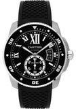 Cartier Calibre de Cartier Diver Watch - 42 mm Steel Case - Black Dial - Black Rubber Strap - W7100056