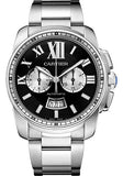 Cartier Calibre de Cartier Chronograph Watch - 42 mm Steel Case - Black Dial - W7100061
