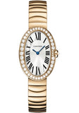 Cartier Baignoire Watch - Small Pink Gold Diamond Case - Gold Bracelet - WB520002