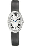 Cartier Baignoire Watch - Small White Gold Diamond Case - Fabric Strap - WB520008