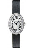 Cartier Baignoire Watch - Mini White Gold Diamond Case - Fabric Strap - WB520027
