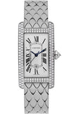 Cartier Tank Americaine Medium Model Watch - 41.6 x 22.6 mm White Gold Diamond Case - White Gold In Bracelet - WB710011