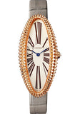 Cartier Baignoire Allongee Watch - 47 mm Pink Gold Case - Light Gray Strap - WGBA0009