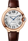 Cartier Ballon Bleu de Cartier Watch - 40 mm Pink Gold Case - Silvered Dial - Interchangeable Brown Leather Strap - WGBB0035