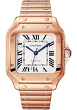 Cartier Santos de Cartier Watch - 35.1 mm Rose Gold Case - Silvered Opaline Dial - 18K Rose Gold Bracelet - WGSA0031