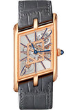 Cartier Tank Asymetrique Watch - 47.15 mm x 26.20 mm Rose Gold Case - Skeleton Dial - Brown And Dark Gray Alligator Straps Limited Edition of 100 - WHTA0011